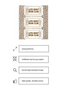 1pc Frameless Midnight Book Club Ticket Stubs Art Print, "208514" & "208515" Text, Vintage Library Wall Decor For Bedroom, Dorm, Living Room, Back To School, Funky Posters, Room Decor Gift - Ticket Stub - View 5