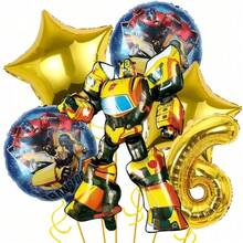 Hasbro Number Balloons Set , Large Foil Balloons With Gold Number Star Balloons For Themed Birthday Party Decorations Supplies - View 12