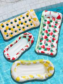 1pc Lemon & Watermelon Inflatable Pool Float, PVC Material, Portable Floating Bed For Summer Leisure Vacation, Suitable For Pool Party, Pump Needs To Be Purchased Separately - Multiple Styles - View 2