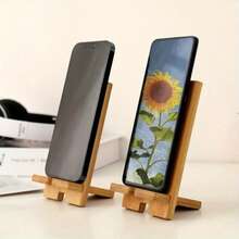 2pcs Bamboo Desktop Phone Holder - Suitable For All Smartphones, Ideal For Office Organization And Charging Station, Adjustable Design, Work Space Accessory, Compact Storage Solution, Minimalist Style, Material, Essential For Tech Enthusiasts And Remote Workers, Fashionable Accessory, Modern Storage, Durable Wood, Lightweight Design - A - View 6