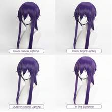YEWELL 100 Days Role Play Purple Wig Headpiece, Japanese Daily Series Anime Cosplay Headpiece Series, Multiple Styles Interpreting Cartoon Anime, Suitable For Private Parties, Daily Role Play, Halloween - Purple - View 4
