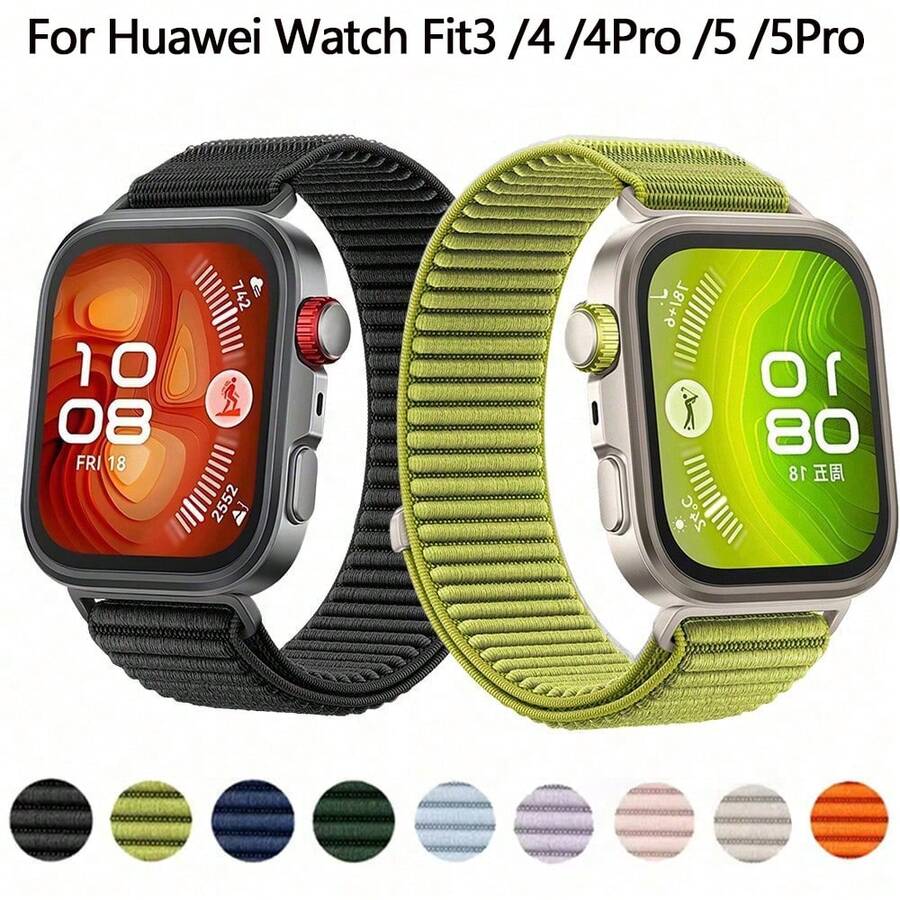 Nylon Loop Strap Compatible With Huawei Fit3 /Fit4 /Fit4 Pro /Fit5 /Fit5 Pro Smartwatch Band Adjustable Sport Bracelet Lightweight Durable Watchband - one-size - View 1