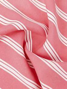 Elenzya Vestido casual de cambio de manga corta a rayas de talla grande, estilo de transporte de moda - Rosa - Ver 7