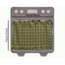 1pc Handmade Farmhouse Oven Skirt. This Heat-Resistant Curtain Features A Convenient Tie-Top Design For Effortless Installation On Ovens, Dishwashers, Or Washing Machines. Designed To Effectively Hide Clutter And Protect Your Kitchen, It Adds A Rustic, Stylish Touch To Your Home Decor. A Practical And Charming Accessory That Blends Functionality With Aesthetic Appeal, Perfect For Keeping Your Appliances Looking Neat And Tidy. - màu xanh lá - Xem 10