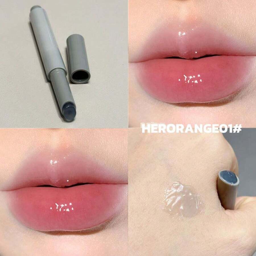 HERORANGE 水润保湿唇膏，亮泽固体唇蜜色，防水持久，打造柔嫩丰盈双唇，淡化唇纹，自然提亮，打造伪素颜妆容，适合新手，情人节礼物。