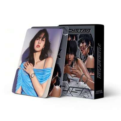 55pcs LISA Rockstar K-POP Cards, Including "Rockstar" Album And Photocard, LOMO Cards, Collection Cards With Exclusive Idol Photos, Ideal For Friendship Day, Farewell, Anniversary, New Year Or Congratulatory Gifts