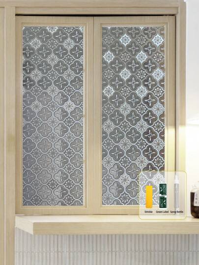  1 Roll 44.5cm (17.5in) Width Privacy Static Cling Window Film, Anti-Peeping Decorative Glass Film With Free Installation Tools, No Glue Removable Window Tint For Home Bathroom Bedroom Office Privacy Protection