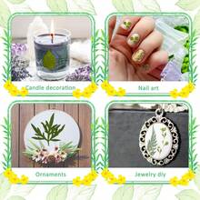 浮雕樹脂花樹脂模具，逼真乾燥花葉，適用於剪貼簿DIY、蠟燭配件、珠寶手工製作 - 15pcs樹葉 - 查看 12