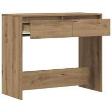 vidaXL Table console chêne artisanal 89x41x76,5 cm bois d'ingénierie - Tabac - Voir 4