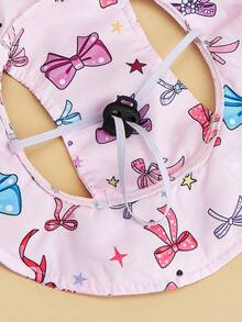 Cute Polyester Pink Bow Pattern Windproof Sun Protection Hat With Ear Hole Design, Adjustable Anti-Slip, Suitable For Small Pet Dogs Outdoor Wear All Year Round - Multicolor - View 7