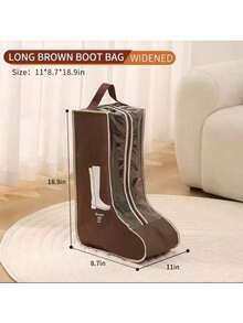 1pc/2pcs/3pcs Travel Shoe Bags, Boot Storage Bags, Dust-Proof Ankle Boot Protective Bags With Handles, Portable Waterproof Ankle Boots, Shoe Storage & Organization Bags For Men & Women (Ankle Boots) - Brown - View 6