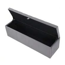 Velvet Upholstered Bench, Padded Seat, Bed Stool, Bench With Storage, Grey 138 X 41 X 42 Cm - Dark Grey - View 7