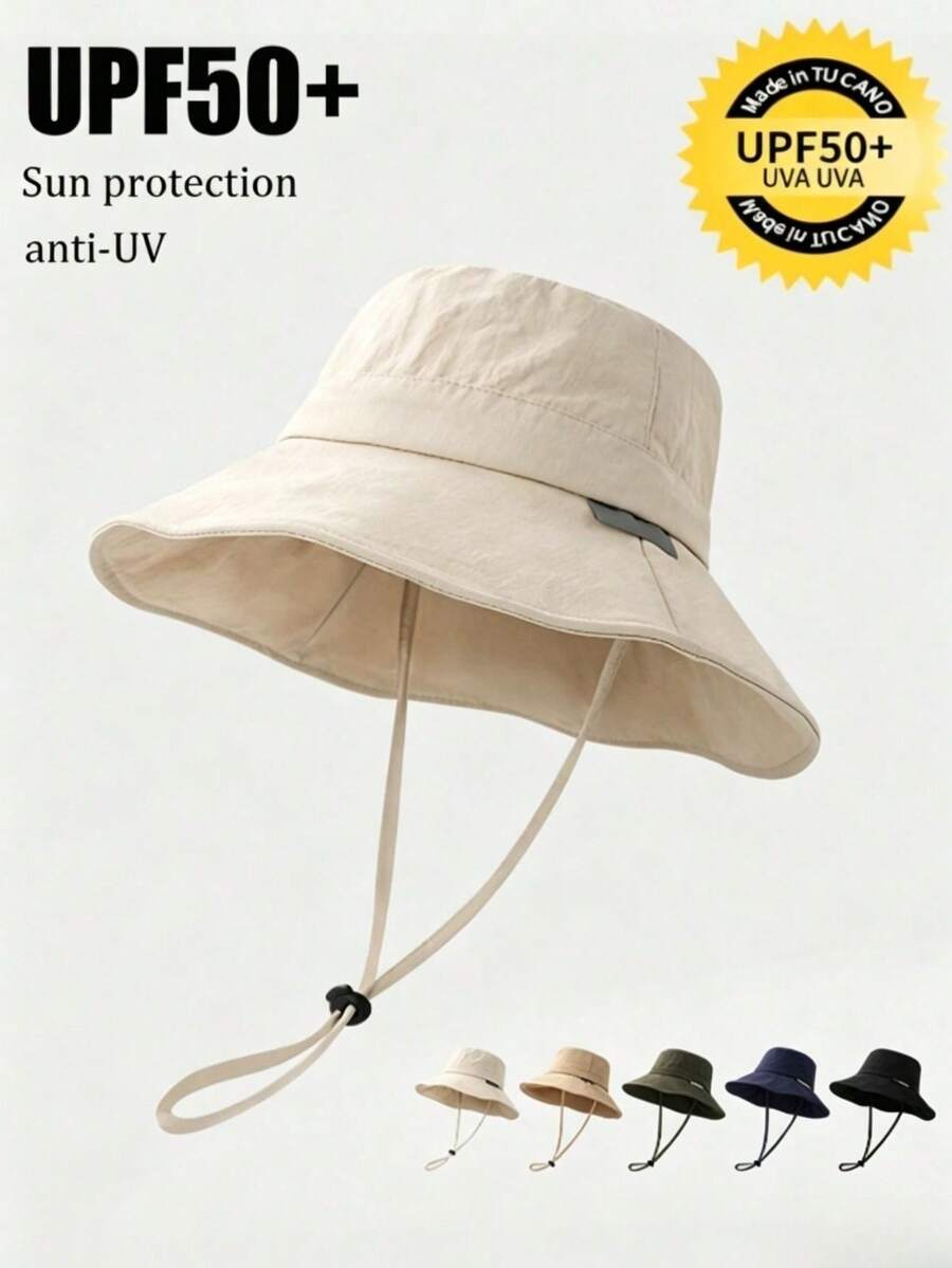 1pc Women's Waterproof Quick-Dry Wide Brim Sun Hat, Outdoor Hiking Cap, All Season Sun Protection, Anti-UV Bucket Hat - Hiking Hat - View 1