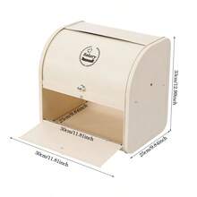 2-Tier Bread Bin Metal Bread Box Holder For Kitchen Bread Storage Containers With Roll Top, Bread Container For Kitchen Countertop, Space Saving, Cream White/ Black - Cream White - View 3