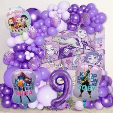 1 Set Luftballons mit Zahlen 1-9 für Hexenjäger, inklusive flieder, blass und violett Hintergrundtuch, geeignet für Kindertage, Geburtstagsfeiern, Familienzusammenkünfte - Übersicht 20