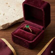 Stainless Steel Silver Solitaire/Stacking Ring With Colored Zirconia Stone, 4mm, For Graduation Or Debutante Parties. - Green - View 2