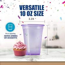 Color Party Cups For Parties And Events High-Quality Plastic Red Microwave- Sturdy And Modern Disposable Cups 10oz 1 Pack Of 25 - -Màu đỏ- - Xem 2