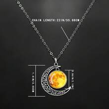 1 chiếc vòng cổ thủy tinh hình trăng tròn, mặt dây chuyền hình trăng khuyết, trang sức đeo hàng ngày, quà tặng. - phong cách - Xem 2