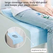 60 miếng bọc bồn cầu giấy dài, chống thấm nước, dùng một lần, thích hợp cho khách sạn, nơi công cộng, du lịch, khu vui chơi giải trí và sử dụng tại nhà. - Màu xanh lam - Xem 4