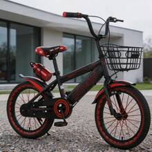 16-Inch High-Carbon Steel Bicycle / Disc Brake Pedal Bike / Black And Red Color With Front Basket, Suitable For Daily Commuting, Outdoor Riding, Leisure Commuting - Multicolor - View 7
