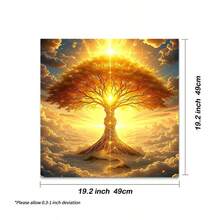 1 pezzo Telo da tavolo con motivo Albero della Vita misterioso per tarocchi, altare wicca, telo da tavolo fantastico con Albero della Vita per pad di tarocchi e oracoli - nero - Visualizzare 10