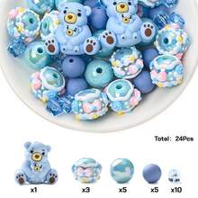 Colorful Animal Silicone Bead Set, Available In Blue/Pink/Purple, DIY Jewelry Making Bracelets, Necklaces, Phone Charms And Craft Projects - Multicolor - View 22