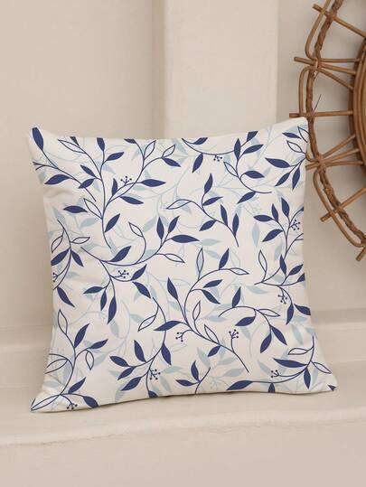 1pc Modern Minimalist Leaf Pattern Single-Sided Printed Throw Pillow Cover, Decorative Pillow Sham Without Filling, Suitable For Sofa And Living Room