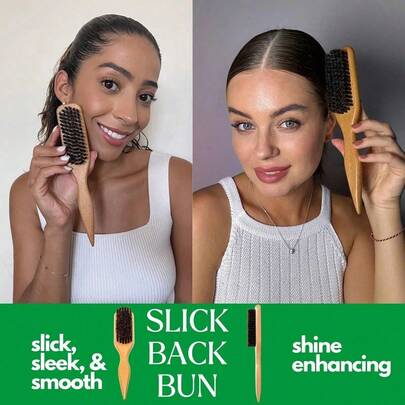 Boar Bristle Brush And Unisex Mustache Brush - Professional Fragrance-Free Styling Brush, Suitable For Thick/Thin Hair, Can Clean Ombre Hairstyles And Electric Trimmers, Create Smooth Hairstyles, Essential For Back To School, Travel, Women Hair Accessories, Comb, Brush, Styling Brush
