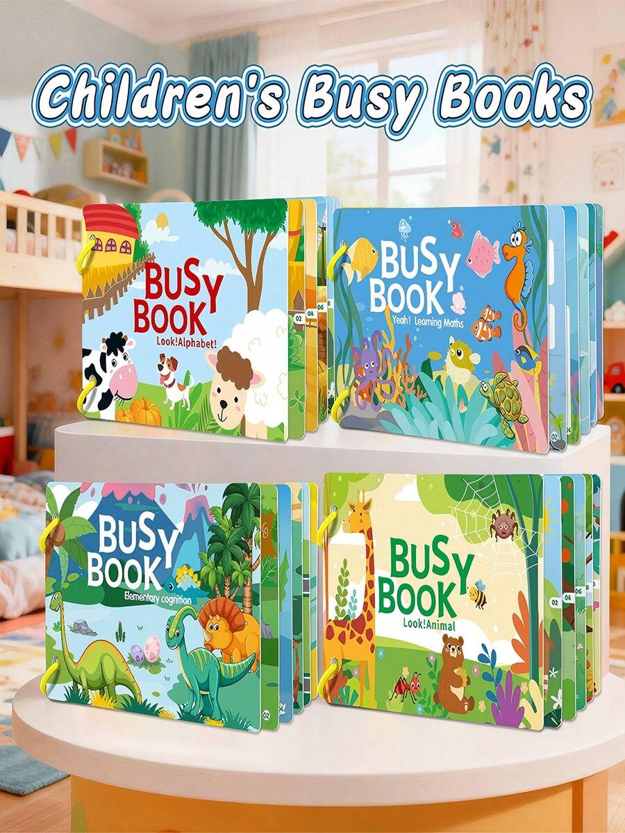1 Set Of Reusable Sticker Books, Suitable For Children Over 3 Years Old, To Cultivate Children's Letter Learning And Vocabulary Abilities,And Prepare A Fun Interactive Learning Gift For Children - 彩色 - 查看 1