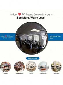 1pc Car Blind Spot Mirror, 360 °   Wide Angle HD Garage Blind Spot Safety Mirror - Waterproof & Stain-Resistant, Indoor/Outdoor Use, Space Decoration Enhancer, High-Definition Concave Design, Suitable For Home/Store/Parking Lot/Warehouse/Office - Easy To Install, Modern Home Decor Mirror - Black 30CM - View 9