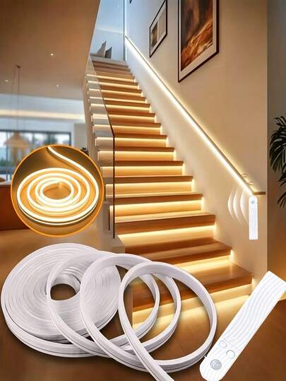 Đèn LED dây cảm biến chuyển động, ánh sáng trắng ấm, cảm biến người, chiều dài từ 3,28 FT đến 32,8 FT, thích hợp sử dụng dưới gầm giường, cầu thang, hành lang, tủ, phòng ngủ, v.v.