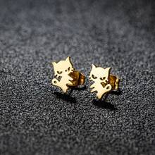 1Pair Fashion Cute Cat Small Earrings For Women Simple Pet Cat Charming Ear Piercing Accessories Jewelry - GED281 - View 1