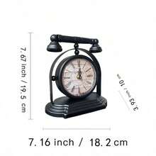 Vintage Iron Art Desk Clock, European Retro Style Desktop Clock Suitable For Bedroom, Living Room, Home Decor, Accurate Timekeeping, Ideal Housewarming Or Wedding Gift - 彩色 - 查看 14