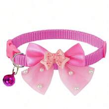 3 piezas Collar de mascotas con lazo brillante y cascabel, adecuado para uso diario de gatos y perros - Multicolor - Ver 4