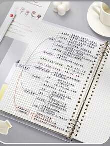 60张A5/B5/A4方格活页纸内芯，方形活页本内页替换装，适用于活页笔记本、日记本、旅行日志，可移除加厚纸张，60张/120页（不含封面），返校季必备 - 1套60張 - 查看 5