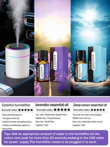 1pc Car Humidifier, 180ml Capacity, Romantic Colorful Night Light Car Mini Aromatherapy Essential Oil Diffuser. Features Large Mist Output, Quiet Operation, Automatic Timer And 2 Working Modes. Compatible With Essential Oils (6 Scents Available). Set Includes 1 Humidifier + 1 Bottle Of Essential Oil. Perfect For Car, Office, Bedroom, Living Room, Study And Air-Conditioned Room, Home Decor, Household Electric Air Freshener - Black and White - View 23