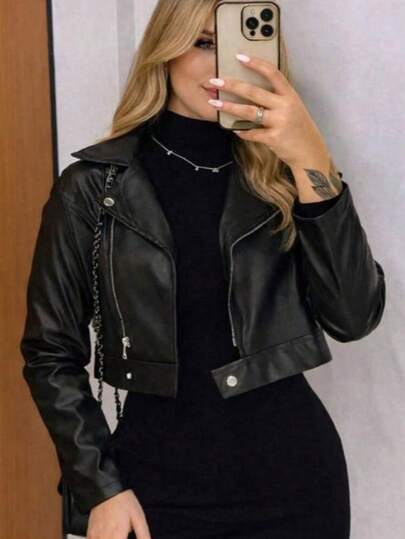 Jaqueta de Couro Feminina  Premium Moda Blogueira