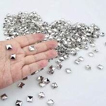 500 chiếc đinh tán kim loại hình chóp vuông 10mm màu bạc, kiểu dáng punk rock, 4 chấu, thích hợp để tự làm đồ da, túi xách, quần áo, giày dép. Đồ dùng thủ công mỹ nghệ và may vá. - Nhiều màu - Xem 2
