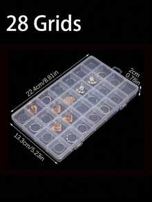 1 pieza Caja de almacenamiento de joyas transparente de 3 capas y 72 rejillas, adecuada para aretes, anillos, collares y pulseras de uso diario de las mujeres. Caja de almacenamiento de 3 capas y 72 rejillas extraíble con estilo de cajón y gran capacidad para brocas de taladro de uñas y decoraciones de uñas - Multicolor - Ver 15