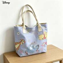 Túi xách tay và đeo vai đựng laptop Disney Winnie The Pooh, túi đeo vai in hình hoa anh đào dễ thương của Pooh và những người bạn, thích hợp sử dụng hàng ngày. - Hồng - Xem 3