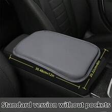 PU Leather Car Armrest Box Protective Pad, 12in * 8in Central Armrest Cushion, Smooth Surface, Two Options (Two Pockets Or No Pockets), Convenient For Centralized Storage And Searching, Car Interior Accessories - Glossy PU Leather - View 17