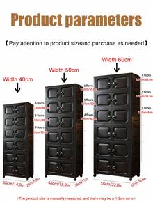 1 chiếc tủ đựng đồ bằng nhựa nhiều tầng, có cửa đôi, có thể gấp gọn, dùng để đựng quần áo, đồ chơi, đồ ăn vặt, khăn giấy nhà tắm, kệ giày phòng ngủ, giải pháp lưu trữ đa năng cho gia đình, quà tặng Giáng sinh & Halloween. - màu đen - Xem 5