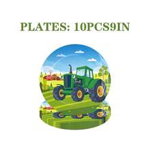 50Pcs Farm Tractor Themed Complete Party Supplies Set, Decor Tableware Fit For Kids Birthday, Family Gathering, Holiday Celebration - View 11
