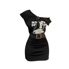 Women Active Dresses - Gray (with Belt) - View 3