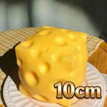 1/3Jumbo Cheese Cube Stress Ball Big Cheese Shapeable Squeeze Ball Non-Bounce Fidget Toy ASMR Sensory Anti-Stress Christmas Gift - Màu vàng lớn - Xem 8