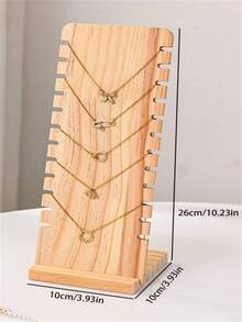 1pc/2pcs Creative Bamboo Necklace Organizer Rack, Fashion Jewelry Display Stand, Back To School Decor - One Size - View 4