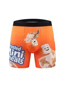 1pc Men's Random Style Casual Food Pattern Boxer Briefs, Fun Food Graphic Comfortable Daily Underwear - Multicolor - View 4