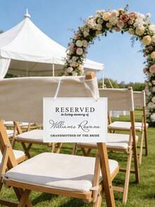 Personalized Reserved Chair Sign With Custom Name, Title And Text, Acrylic Wedding Chair Hanger For Bride, Groom, Parents, Grandparents, Memorial Seating Decoration, Ceremony And Reception Decor - Multicolor - View 4