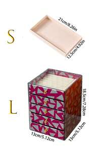 1pc 5/1 Layer Printed Acrylic Jewelry Box, Multi-Layer High Capacity Drawer Style Jewelry Organizer - Multicolor - View 7
