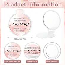 Cinnvoice - Juego de 50 espejos inspiradores compactos para mujeres a granel Sometimes You Forget You Awesome Motivational 2.76 pulgadas - Espejo de bolsillo plegable portátil para compañeros de - Multicolor - Ver 3